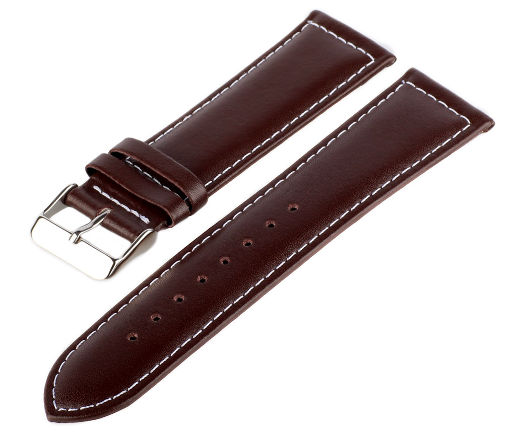 Lederarmband Glatt Braun Silver