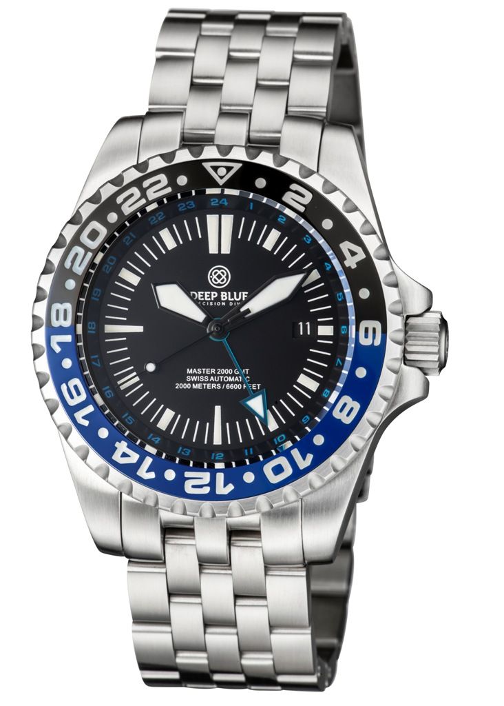 Deep Blue Master 2000 GMT Black-Blue-Blue