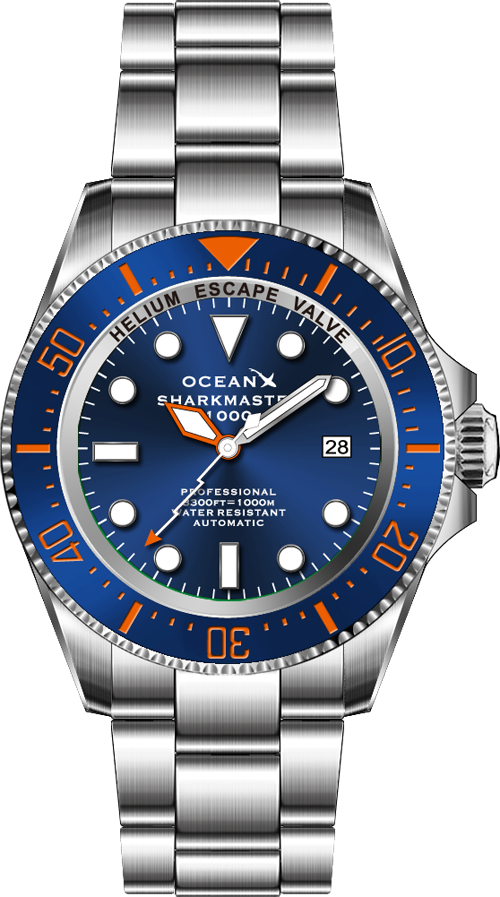 OceanX Sharkmaster 1000 44mm Blue-Orange Automatic