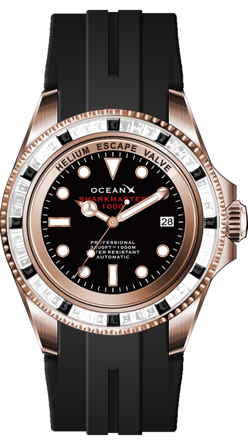 OceanX Sharkmaster 1000 Black White Rubber Automatic Limited Edition