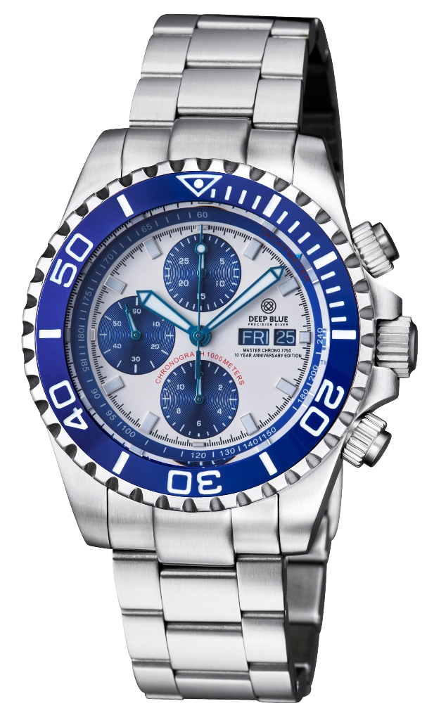Deep Blue Master Chrono 7750 Blue-White