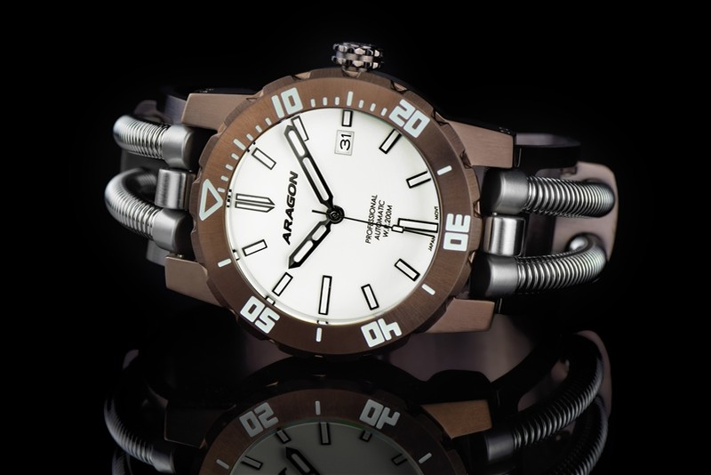 ARAGON Hydraumatic G9 NH35 Automatic White Braun 50mm
