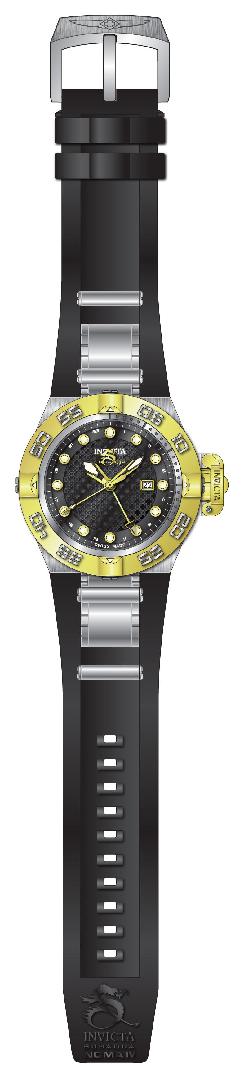 Invicta 1157 Subaqua Rubber Strap