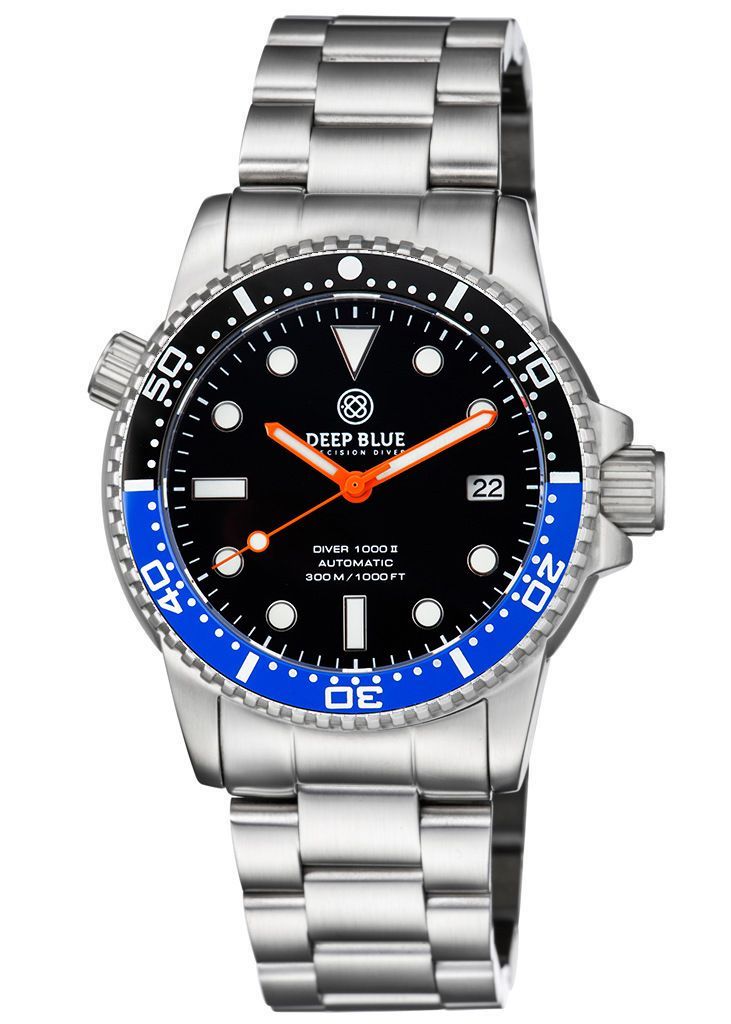 Deep Blue Diver 1000 II Black-Blue-Black-Orange Steel
