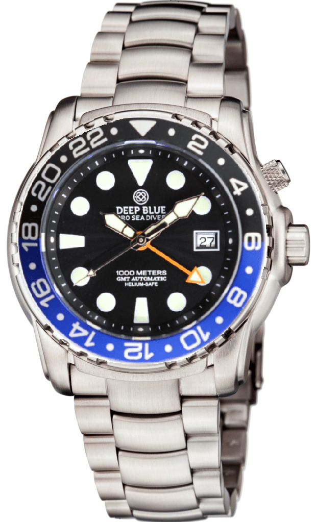 Deep Blue Sea Diver 1000m GMT Black-Blue