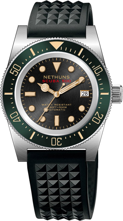 Nethuns Scuba 500 Black Steel Automatic