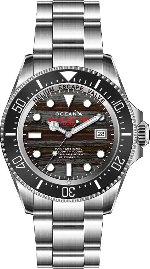 OceanX Sharkmaster 1000 44mm Zebra Danio Stone Automatic Limited Edition