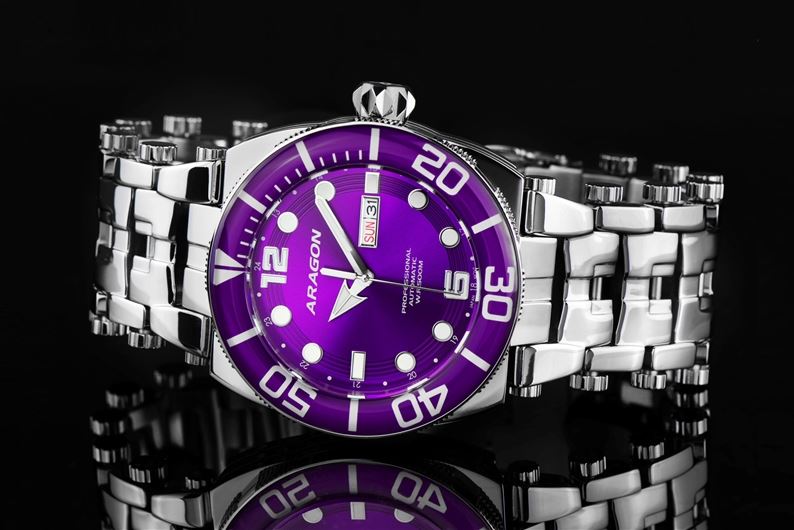 ARAGON Milipede 48mm Automatic Purple