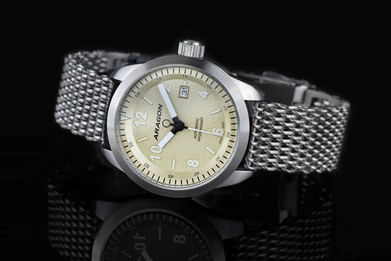 ARAGON Caprice NH35 Automatic Beige 48mm Mesh Bracelet