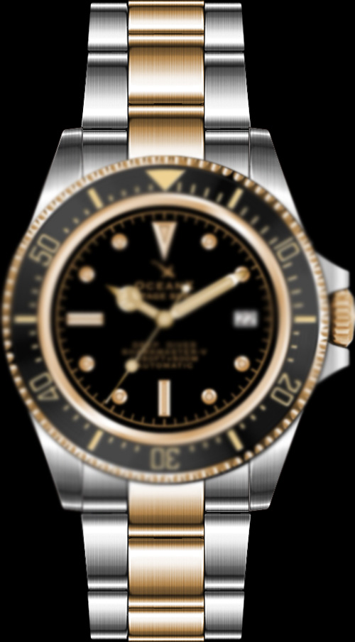 OceanX Sharkmaster V Edelstahlarmband 3N PVD Gold-IP Bi-Color