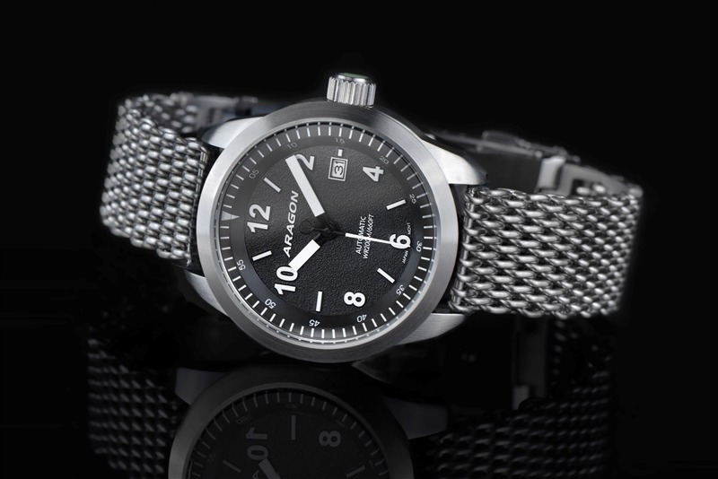 ARAGON Caprice NH35 Automatic Black 48mm Mesh Bracelet