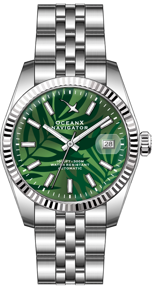 OceanX Navigator Green Palm 39mm Automatic