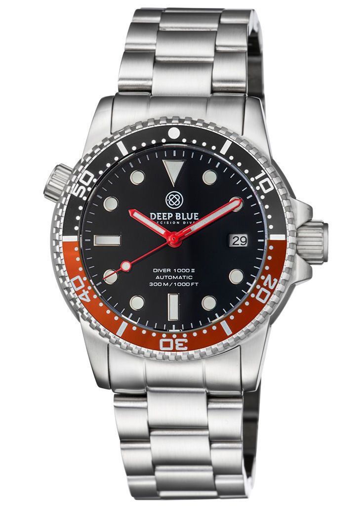 Deep Blue Diver 1000 II Black-Red-Black-Glossy Steel