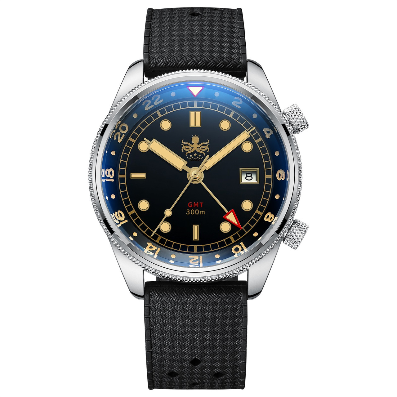 Phoibos Eagle Ray Black-Gold GMT 300m Diver