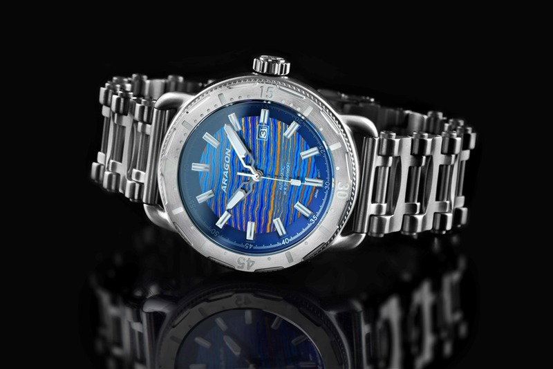 ARAGON Millipede Diver NH35 Automatic Titanium Damascus 50mm Limited Edition