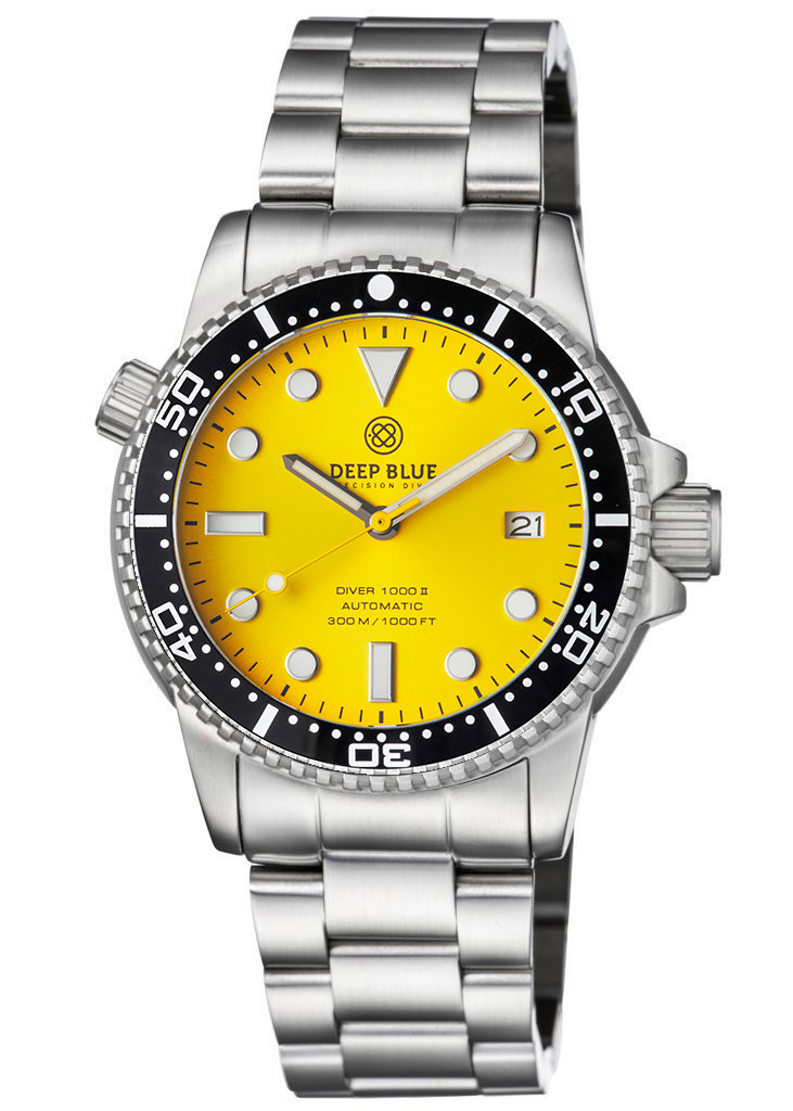 Deep Blue Diver 1000 Black-Yellow Steel