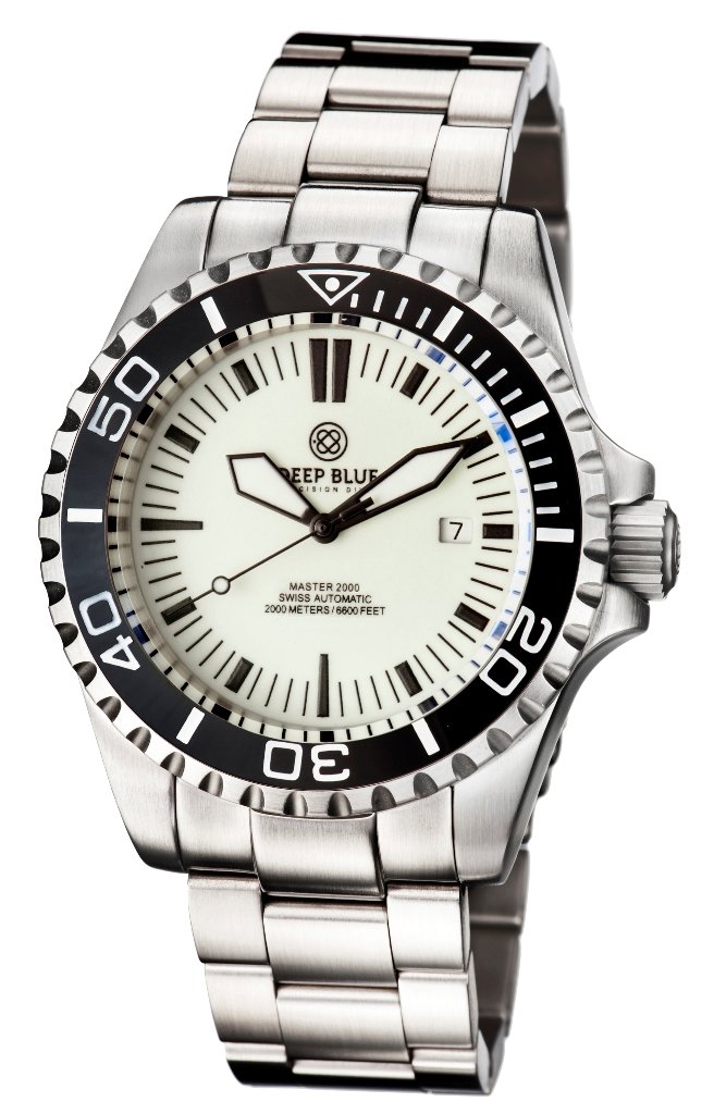 Deep Blue Master 2000m White Lume