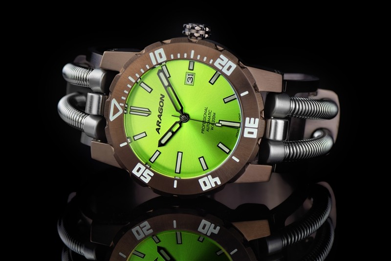 ARAGON Hydraumatic G9 NH35 Automatic Lime Braun 50mm