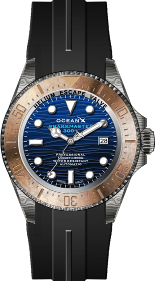 OceanX Sharkmaster 300+ Blue-Bronze Swiss Made Automatic