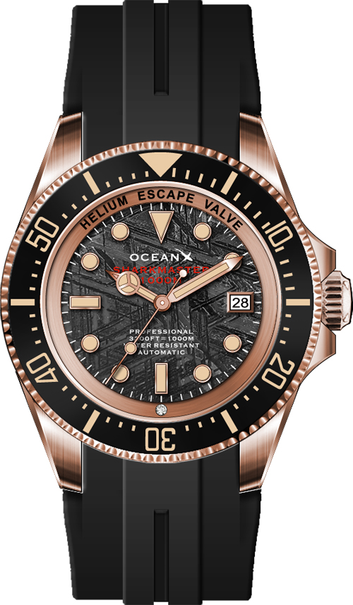 OceanX Sharkmaster 1000 44mm Meteorite Rose Gold Automatic Limited Edition
