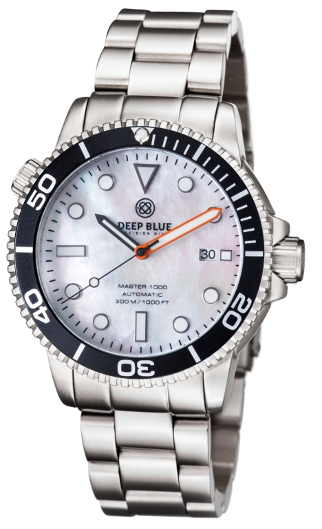 Deep Blue Master 1000 White-Black Mother of Pearl Steel