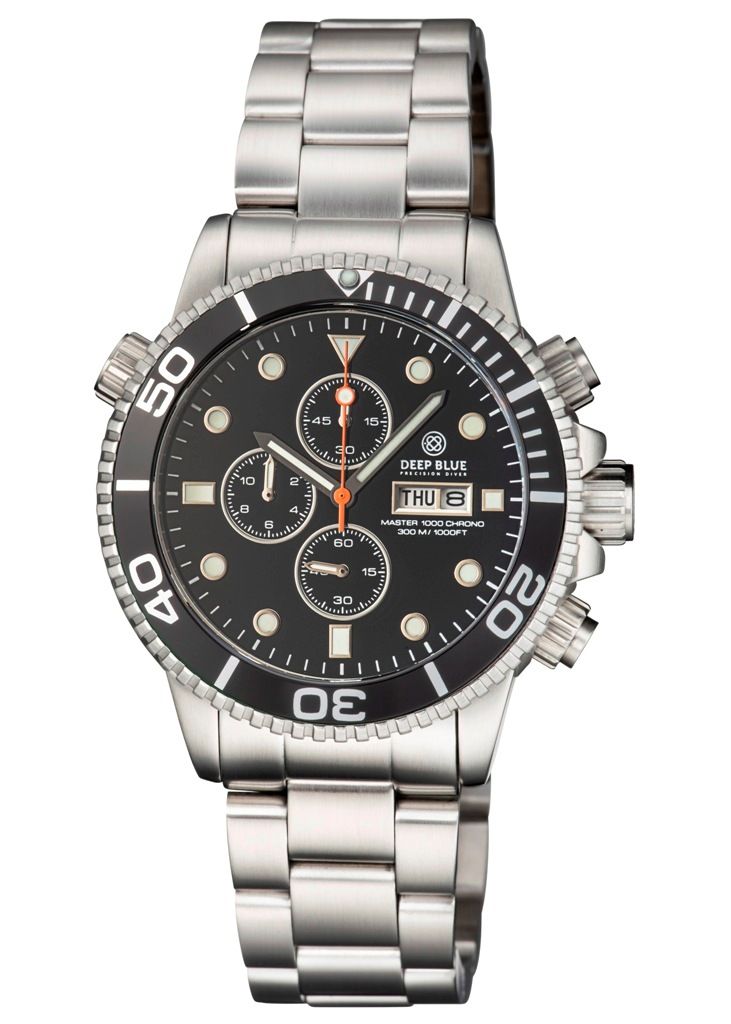 Deep Blue Master 1000 Chrono Black-Black Steel