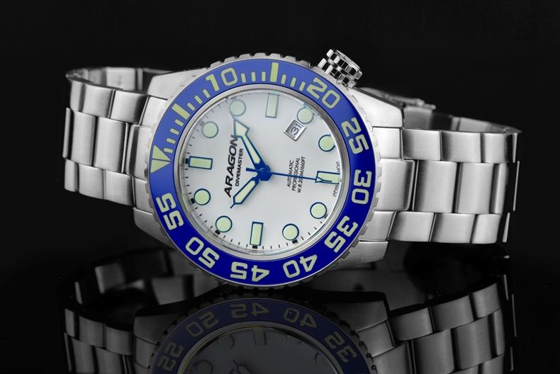 ARAGON Divemaster IV EVO White-Blue Full Lume Automatic 48mm