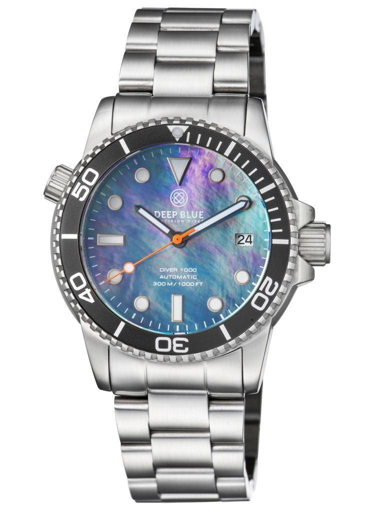 Deep Blue Diver 1000 Black-Black-MOP-Steel