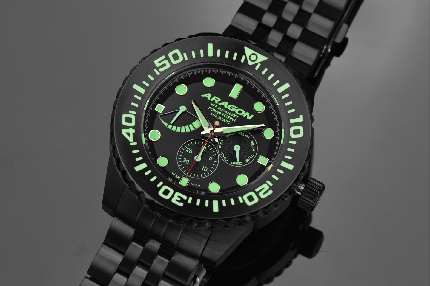 ARAGON Divemaster EVO Power Reserve Black PVD