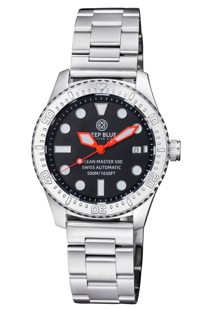 Deep Blue Ocean Master 500 Swiss Automatic 40 mm Black Orange I 