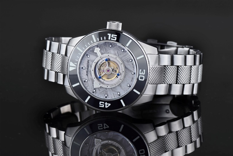 ARAGON Divemaster Central Tourbillon Silver Meteorite 50mm Limited Edition