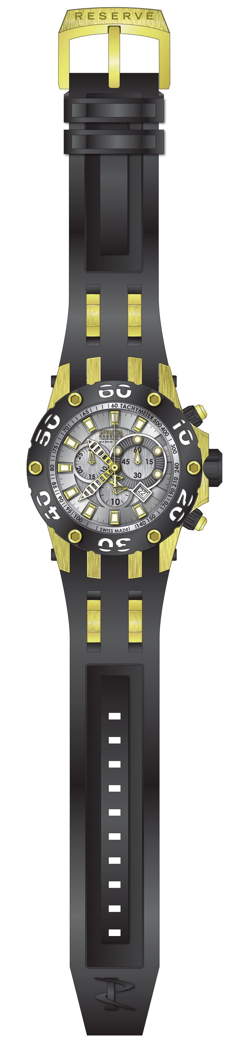 Invicta  0915 Reserve Rubber Strap