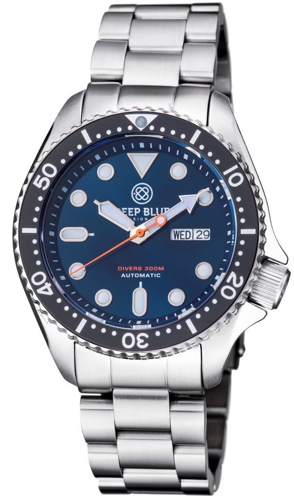 Deep Blue Military Diver 300 Automatic Blue-Black Steel