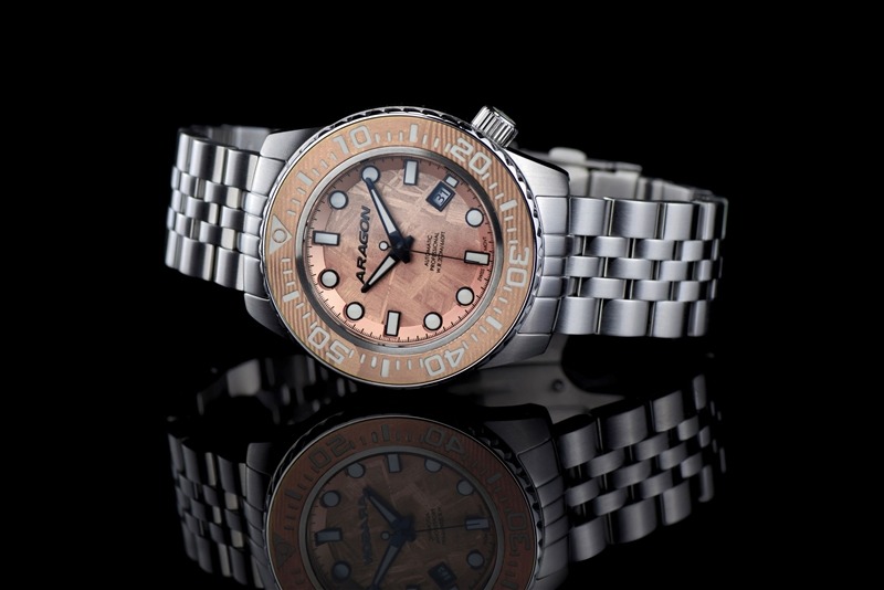ARAGON EVO Meteorite Swiss Automatic Titanium Damascus Copper 45mm Limited Edition