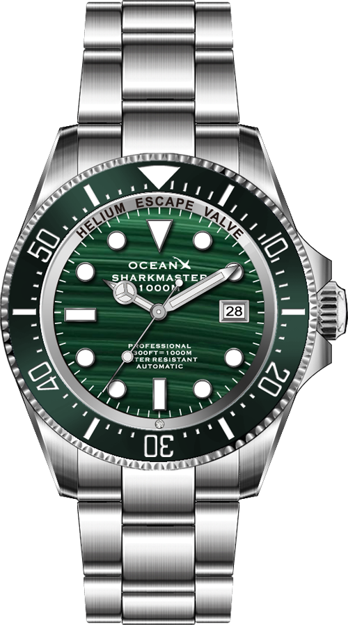 OceanX Sharkmaster 1000 44mm Malachite Stone Automatic Limited Edition