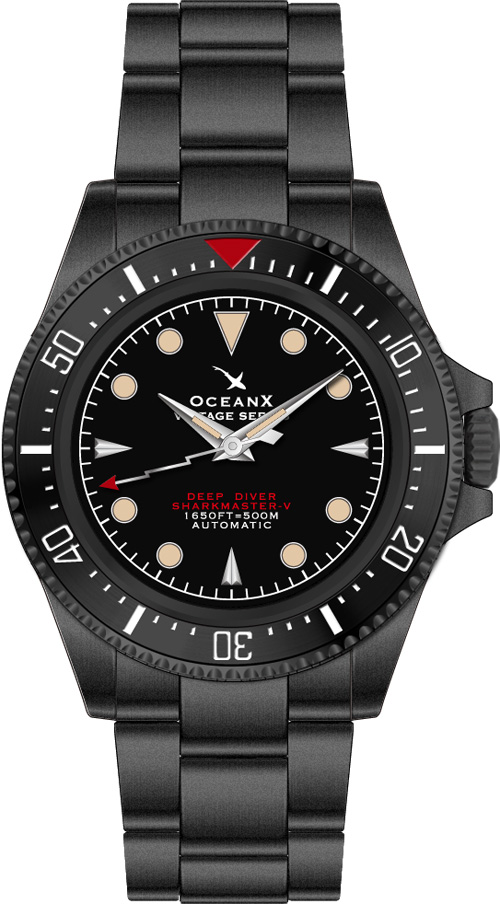 OceanX Sharkmaster V Black Black-IP II Automatic