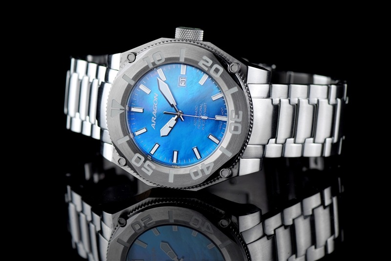 ARAGON Armour Automatic Blue Mother of Pearl 48mm