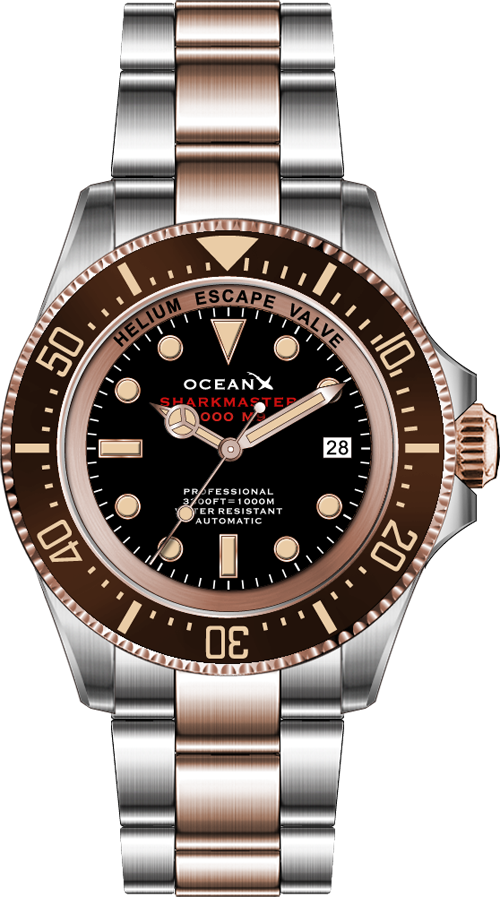 OceanX Sharkmaster 1000 M9 Black-Gold IP Automatic