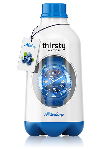 Thirsty Armbanduhr Silikon Blueberry