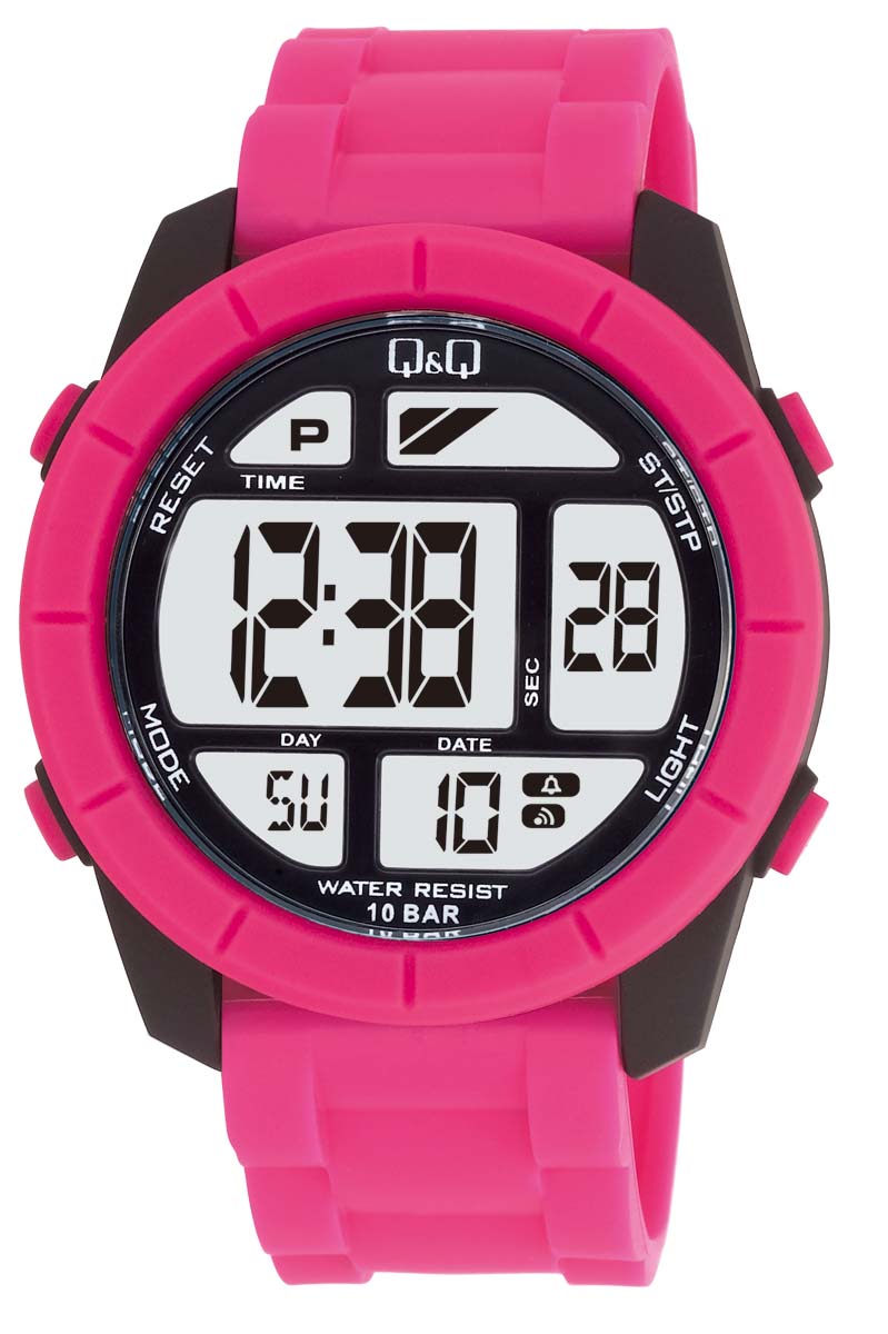 Q&Q Chrono M123J003Y Unisex Pink Armbanduhr