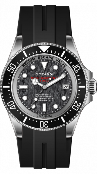 OceanX Sharkmaster 1000 44mm Titanium Grey Automatic Limited Edition Rubber