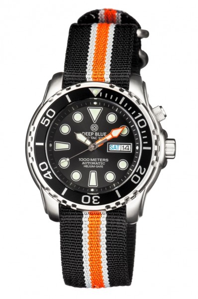 Deep Blue ProTac Diver 1000m Black Automatic NATO