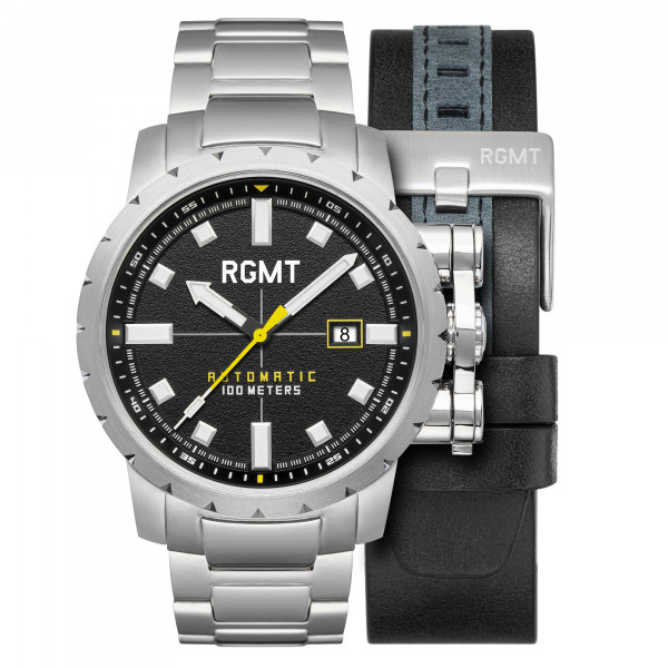 RGMT Sherman Black Automatic 51mm Set Inkl. Lederarmband