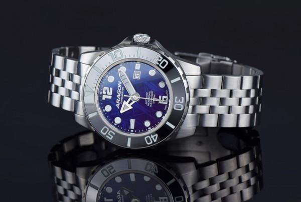 ARAGON Divemaster Titanium Blue Meteorite Swiss LE 50mm