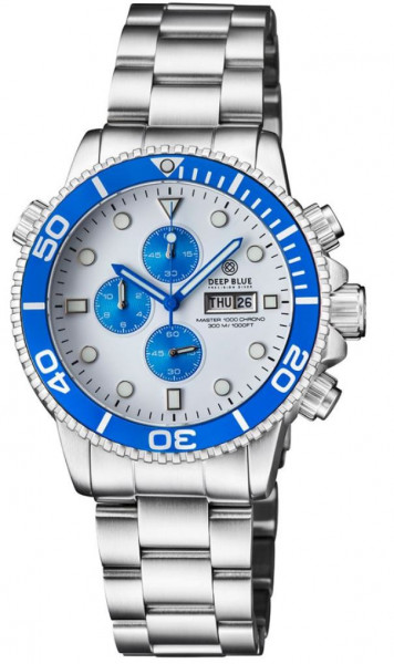 Deep Blue Master 1000 Chrono White-Blue Steel