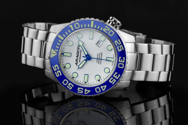 ARAGON Divemaster IV EVO White-Blue Full Lume Automatic 48mm