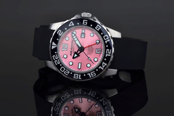 ARAGON Divemaster Titanium Pink GMT 50mm