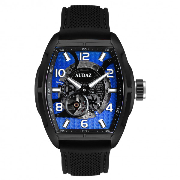 Audaz Predator II Black-Blue 44mm Automatic Skeleton