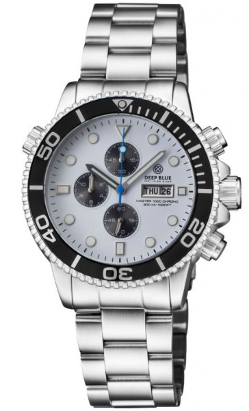 Deep Blue Master 1000 Chrono White-Black Steel