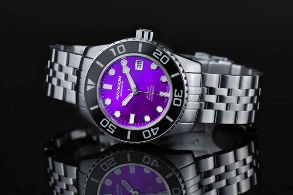 ARAGON Divemaster 42mm Swiss Purple Automatic